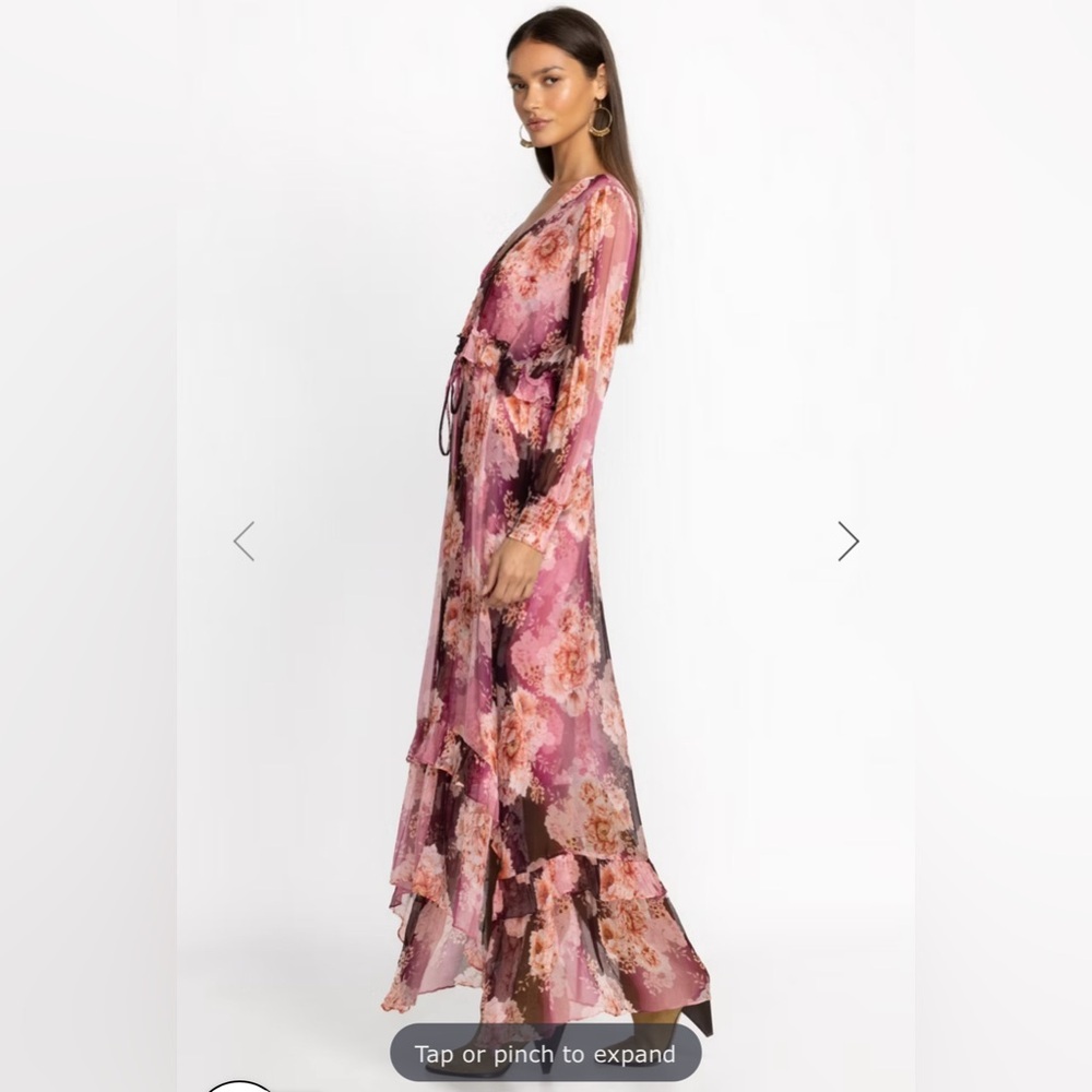 Johnny Was CARINA 100% SILK MAXI DRESS SIZE XL